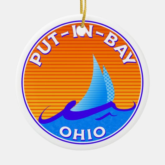 In Bay Ohio Lake Erie Sailing Keramik Ornament (Vorne)