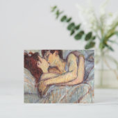 In Bed - Der Kuss von Henri de Toulouse Postkarte (Stehend Vorderseite)