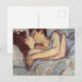In Bed - Der Kuss von Henri de Toulouse Postkarte (Vorne/Hinten)