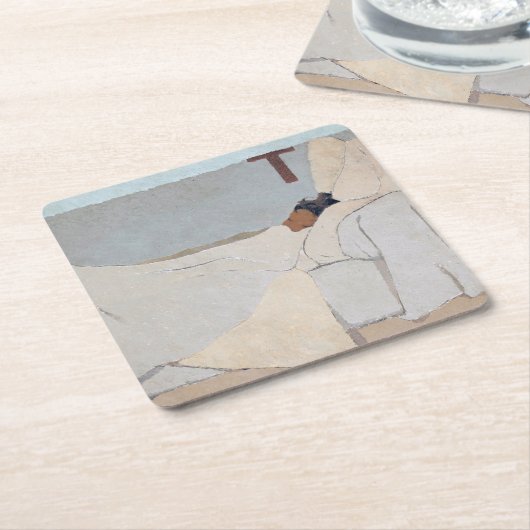 In Bed, Edouard Vuillard Rechteckiger Pappuntersetzer (angewinkelt)