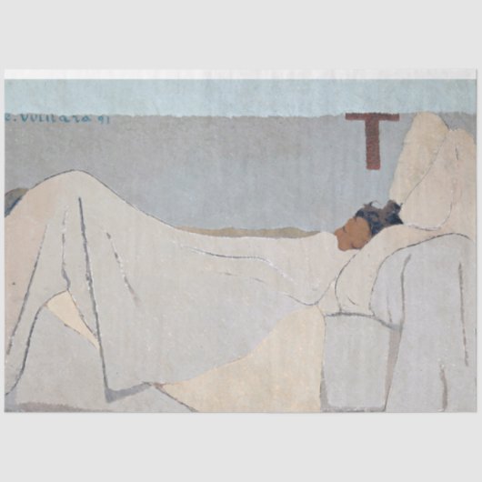 In Bed, Edouard Vuillard Seidenpapier (Vorderseite)