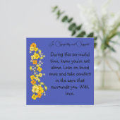 In Beileid und Support Condolences Card Karte (Stehend Vorderseite)