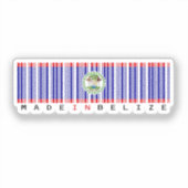 In Belize hergestellter Barcode-Flagge Aufkleber (Vorderseite)