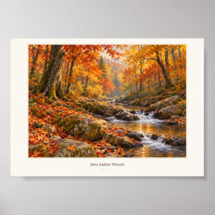 In Bernsteinwälder Herbststrom-Kunstprint Poster