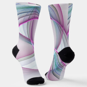 In Bewegung, moderne abstrakte farbenfrohe Fraktal Socken