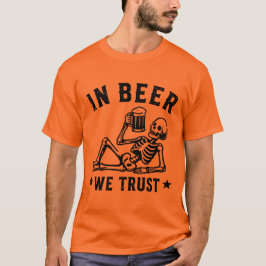 In Bier we trust chillender Skelett Beer Pong T-Shirt