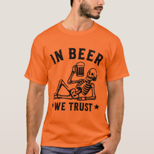In Bier we trust chillender Skelett Beer Pong T-Shirt