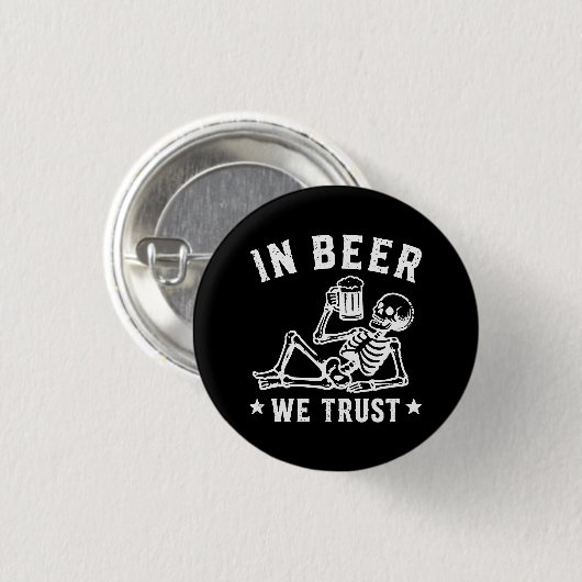 In Bier we trust chillin' Skelett Beer Pong Button (Vorne & Hinten)
