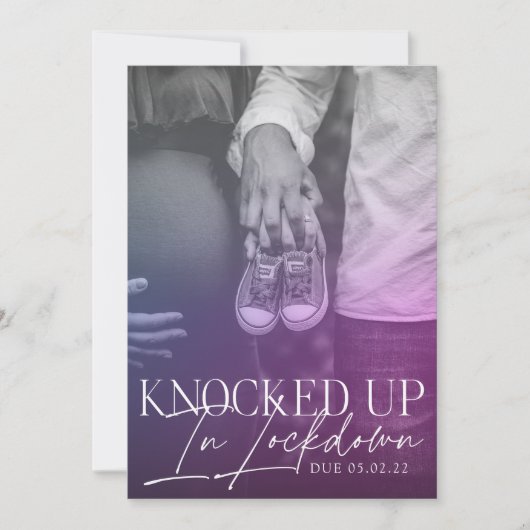 In Blockdown-Meldung COVID-Geburtsankündigung gekn Ankündigung (Vorderseite)