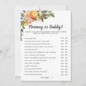 In Bloom Baby Dusche | Mama oder Daddy Game Einladung (Vorderseite)