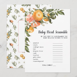 In Bloom   Baby Shower Wortelsuche Spielkarte Einladung