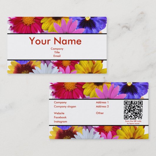 In Bloom Business Card Visitenkarte (Vorne/Hinten)