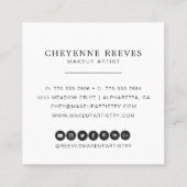 In Bloom | Elegantes Wasserfarben Rosa Peony Flora Quadratische Visitenkarte (Rückseite)