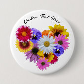In Bloom - Heart Shaped Floral Bouquet Button (Vorderseite)