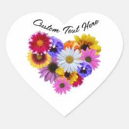 In Bloom - Heart Shaped floral Bouquet Herz-Aufkleber