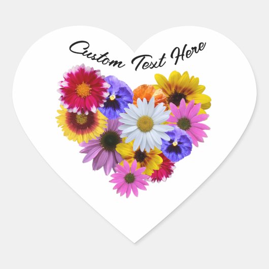 In Bloom - Heart Shaped floral Bouquet Herz-Aufkleber (Vorderseite)