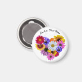 In Bloom - Heart Shaped floral Bouquet Magnet (Vorderseite/Rückseite)