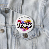 In Bloom - Liebe Herz geformt Blumenmotiv Knopf Button (Beispiel)
