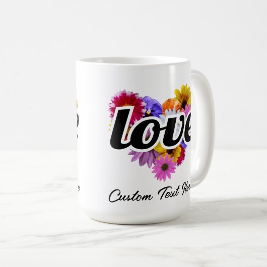 In Bloom - Liebe Herz geformt Blumenstrauß Kaffeetasse (VorderseiteRechts)