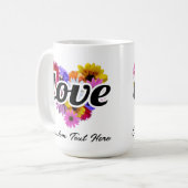 In Bloom - Liebe Herz geformt Blumenstrauß Kaffeetasse (Vorderseite Links)