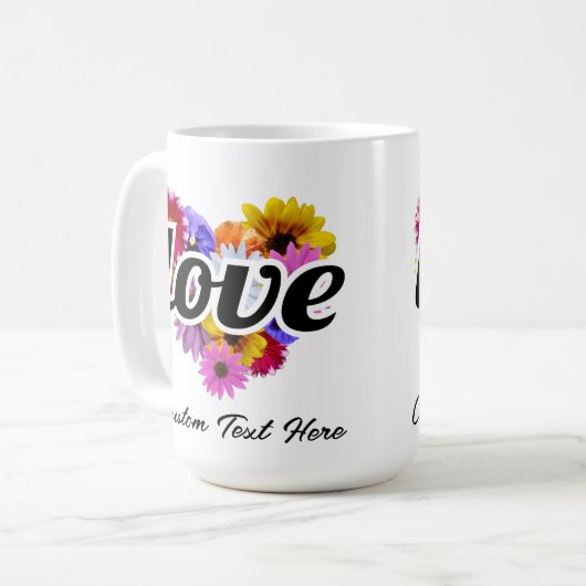 In Bloom - Liebe Herz geformt Blumenstrauß Kaffeetasse (Vorderseite Links)