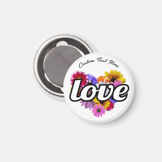 In Bloom - Liebe Herz geformt Blumenstrauß Magnet (Vorderseite/Rückseite)