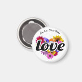 In Bloom - Liebe Herz geformt Blumenstrauß Magnet (Vorderseite/Rückseite)