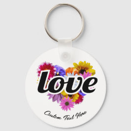 In Bloom - Liebe Herz geformt Blumenstrauß Schlüsselanhänger
