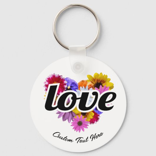 In Bloom - Liebe Herz geformt Blumenstrauß Schlüsselanhänger (Vorderseite)