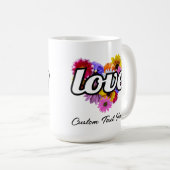 In Bloom - Liebe mit herz geformtem Bouquet Kaffeetasse (VorderseiteRechts)
