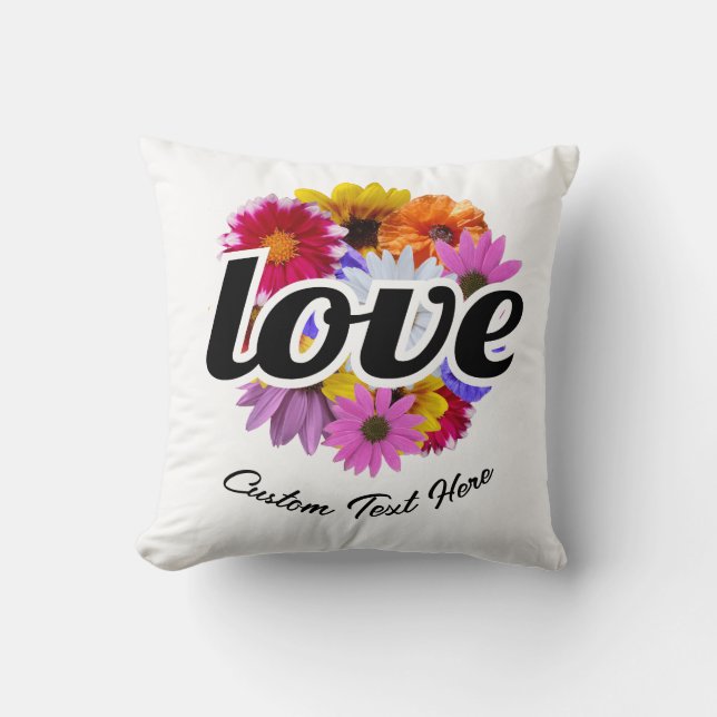 In Bloom - Liebe mit Round Floral Bouquet Kissen (Vorderseite)
