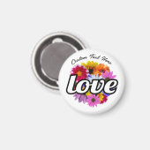 In Bloom - Liebe mit Round Floral Bouquet Magnet (Vorderseite/Rückseite)