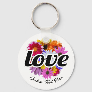 In Bloom - Liebe mit Round Floral Bouquet Schlüsselanhänger