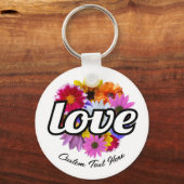 In Bloom - Liebe mit Round Floral Bouquet Schlüsselanhänger (Vorderseite)