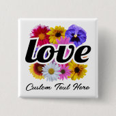 In Bloom - Liebe mit Square Floral Bouquet Button (Vorderseite)