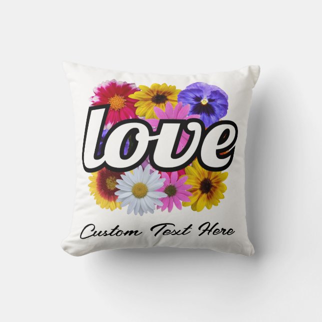 In Bloom - Liebe mit Square Floral Bouquet Kissen (Vorderseite)