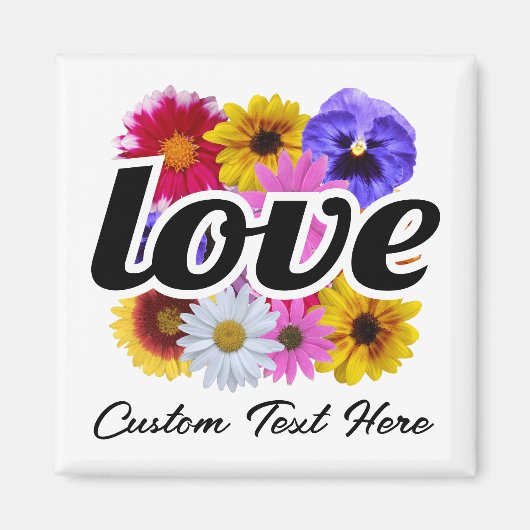 In Bloom - Liebe mit Square Floral Bouquet Magnet (Vorne)