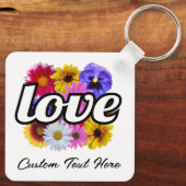 In Bloom - Liebe mit Square Floral Bouquet Schlüsselanhänger (Rückseite)