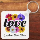 In Bloom - Liebe mit Square Floral Bouquet Schlüsselanhänger (Rückseite)
