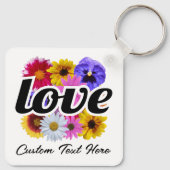 In Bloom - Liebe mit Square Floral Bouquet Schlüsselanhänger (Rückseite)