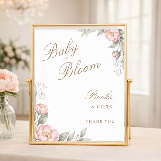 In Bloom Mädchen Enthüllung Baby Shower Bücher & G Poster