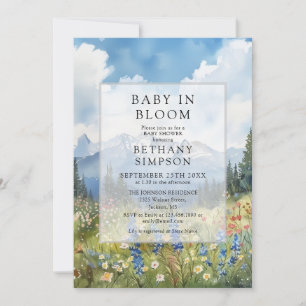 In Bloom Mountain QR Code Alles in Einem Baby Show Einladung