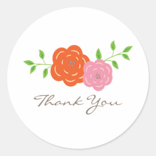 In Bloom Orange Pink Danke Stickers