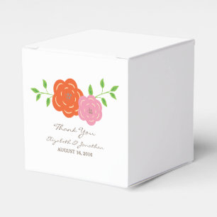 In Bloom Orange Pink Floral Gefälligkeitsboxen Geschenkschachtel