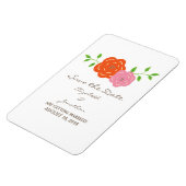 In Bloom Orange Pink Save the Date Flexi Magnet (Linke Seite)