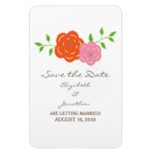 In Bloom Orange Pink Save the Date Flexi Magnet (Vertikal)