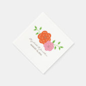 In Bloom Orange rosa Blumenpapier Napkins Serviette (Ecke)
