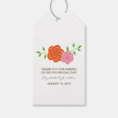 In Bloom Orange rosa Blumenzettel Geschenkanhänger (Vorderseite)