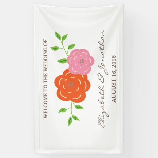 In Bloom Orange rosa Blumenzwiebelbanner Banner (Vertikal)
