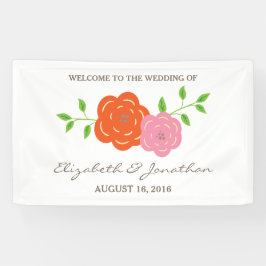 In Bloom Orange rosa Blumenzwiebelbanner Banner
